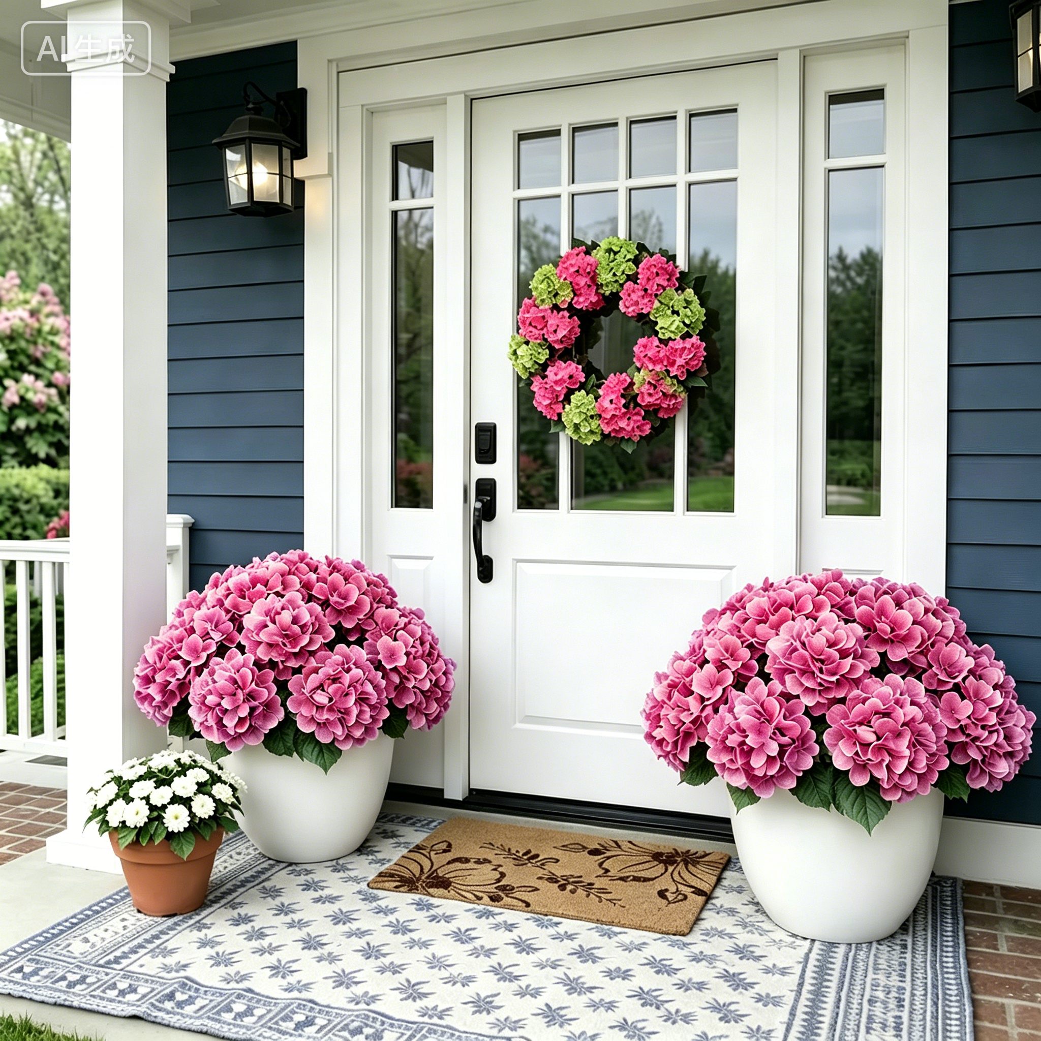 💥Last Day 70% OFF💐Artificial Outdoor Hydrangea Flowers - UV resistant, Waterproof, Windproof (A set of seven pieces)