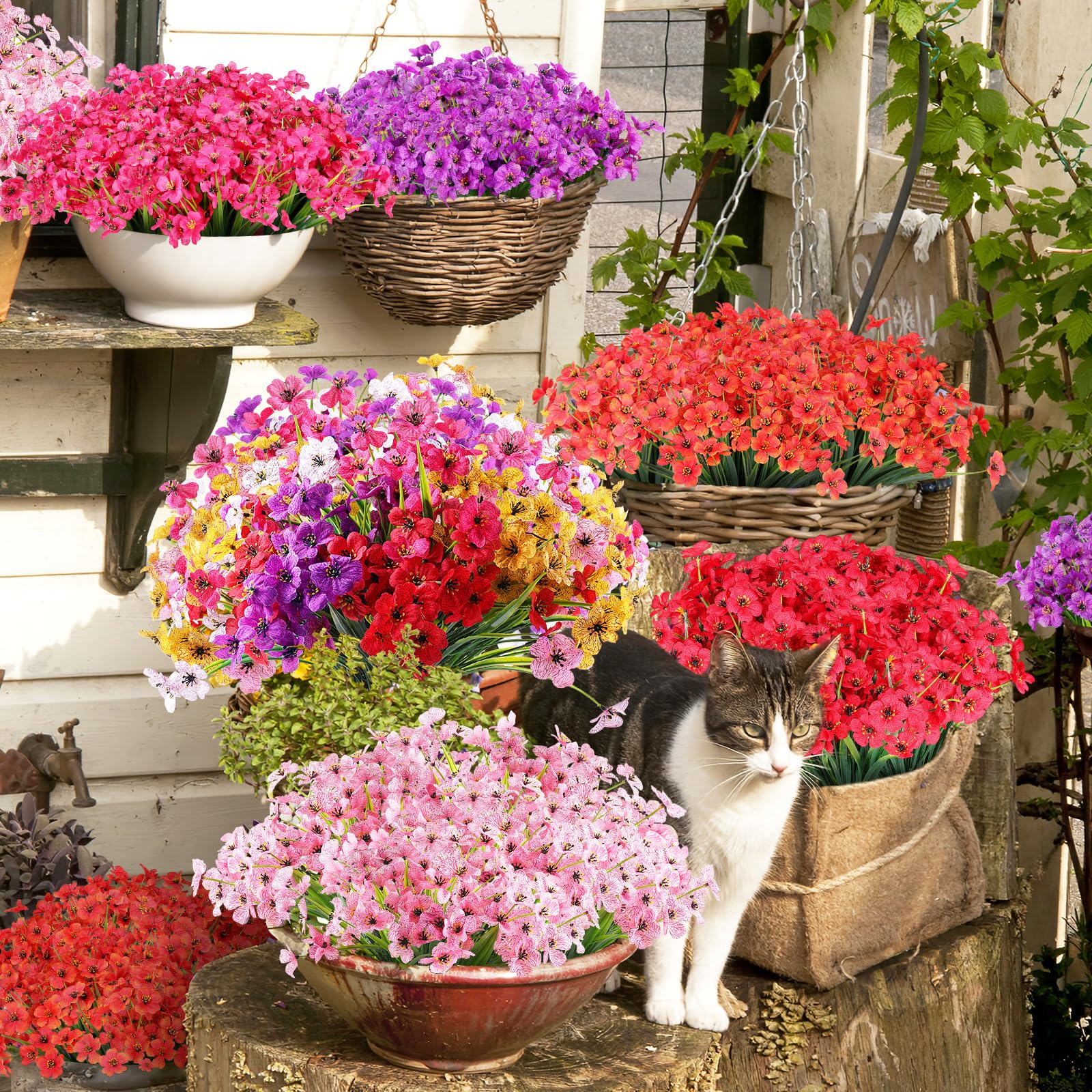 💥On Sale🌸Lifelike UV-Resistant Artificial Flowers for Spring Decor 🌸