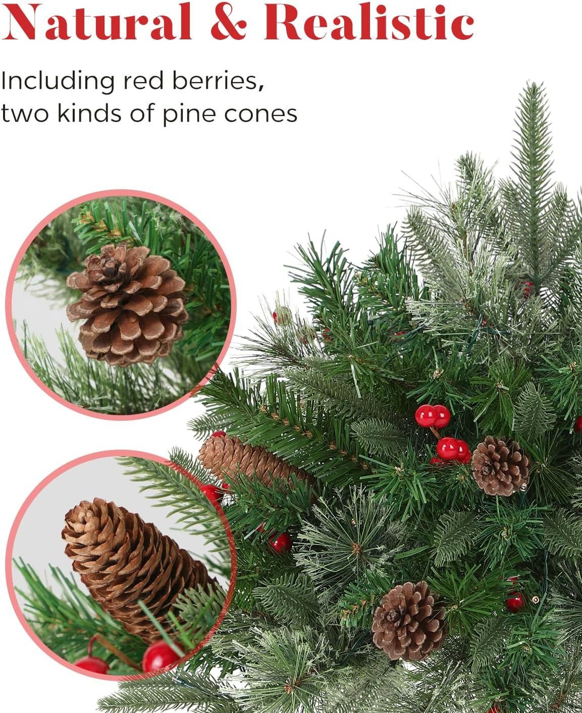 ✨🎄Pre-lit Artificial Christmas Tree Urn Filler💐