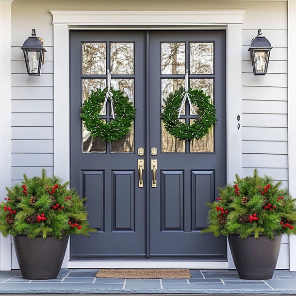 ✨🎄Pre-lit Artificial Christmas Tree Urn Filler💐
