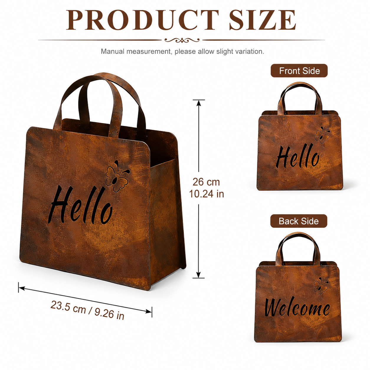 Rustic Metal Handbag Planter Decor