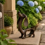 🐶✨Antique Bronze Dachshund Sculpture | Vintage Home Garden Ornament