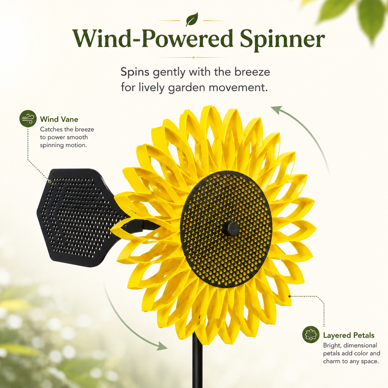 Sunflower Garden Wind Spinner