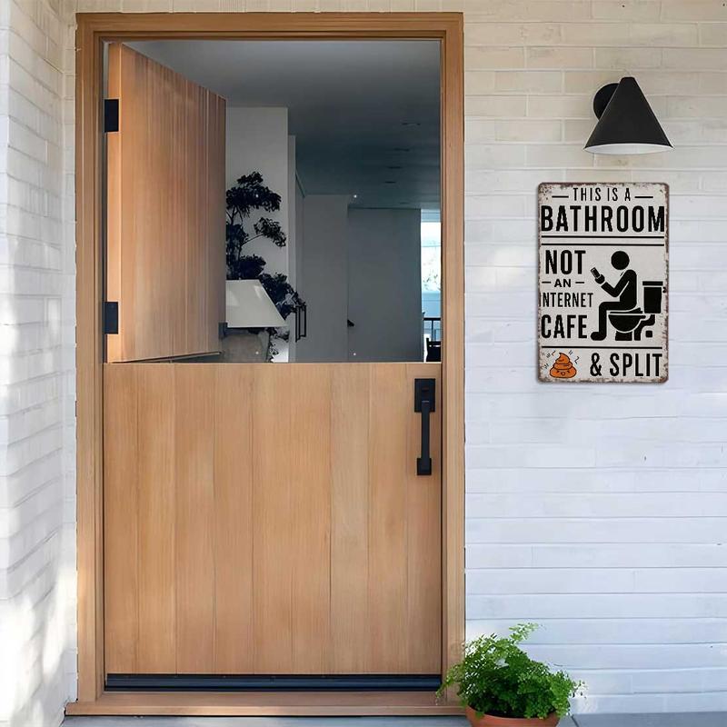 "This Is A Bathroom, Not An Internet Cafe" – Funny Vintage Metal Wall Sign