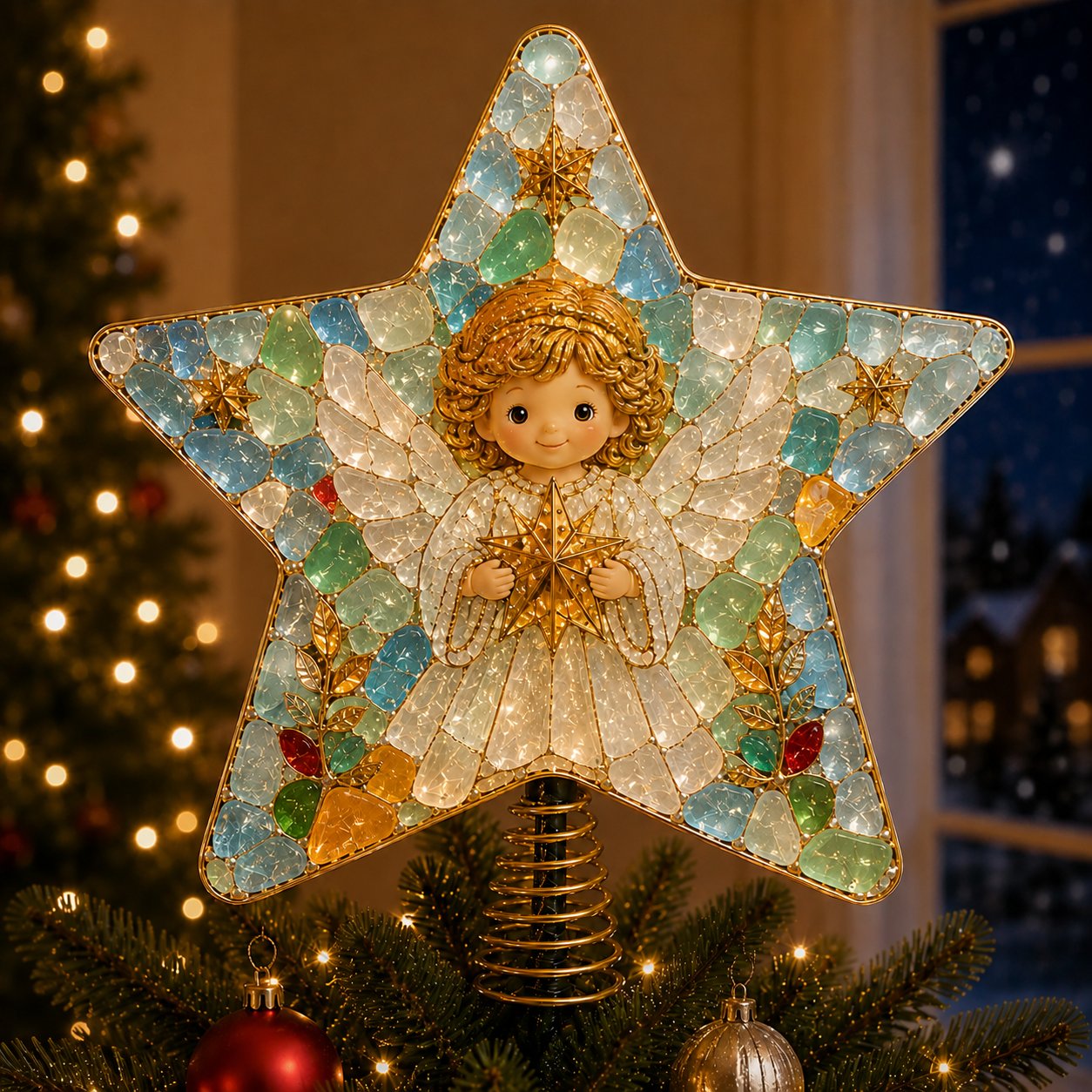 🎄 DIY Sea Glass Art Christmas Tree Topper Kit