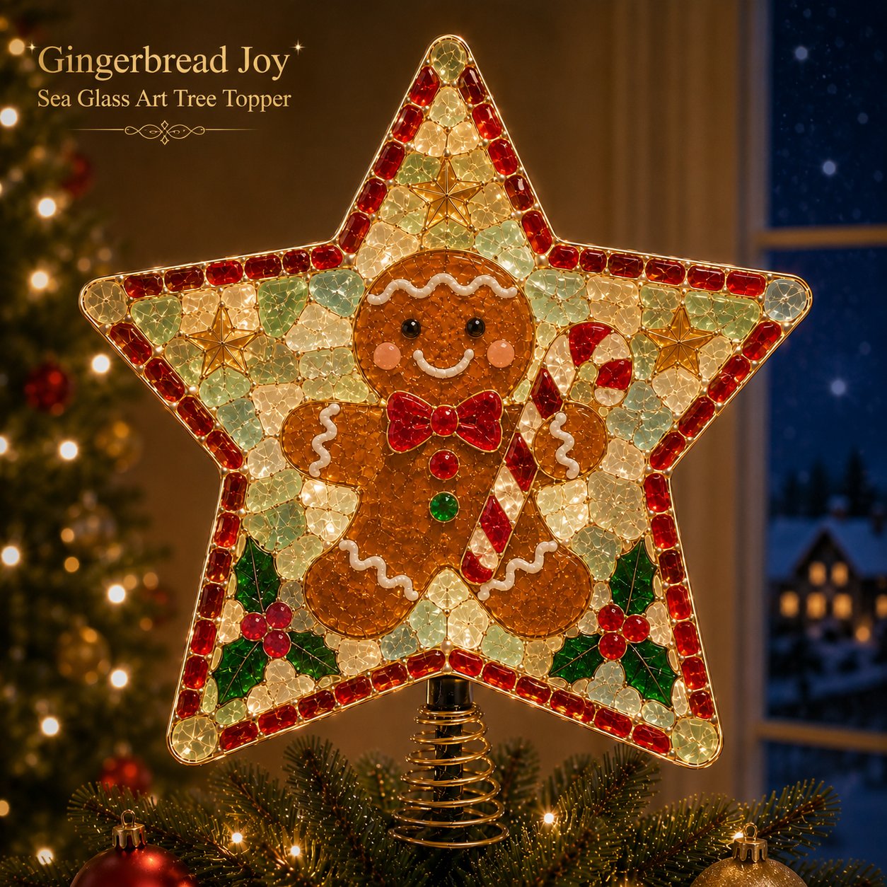 🎄 DIY Sea Glass Art Christmas Tree Topper Kit