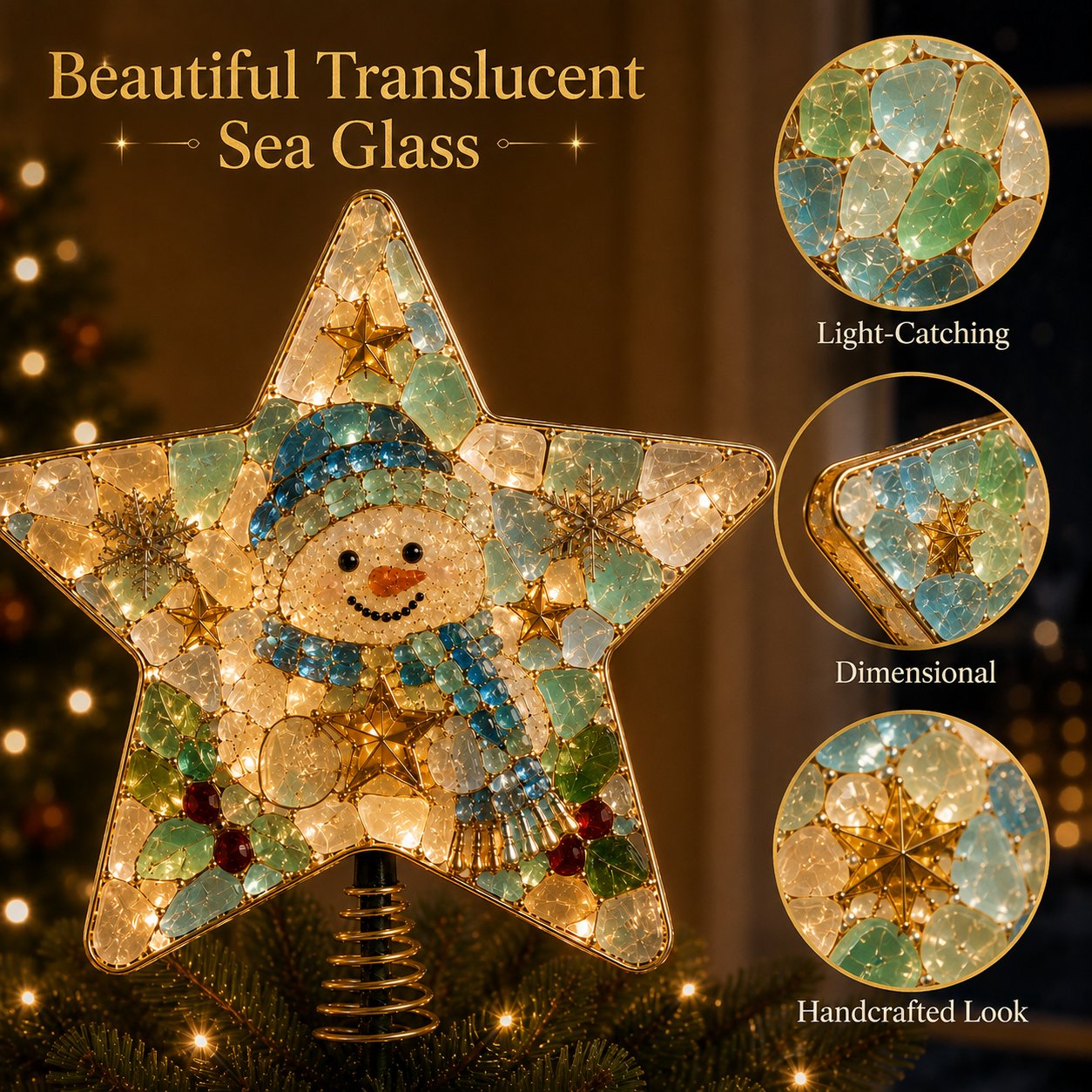 🎄 DIY Sea Glass Art Christmas Tree Topper Kit
