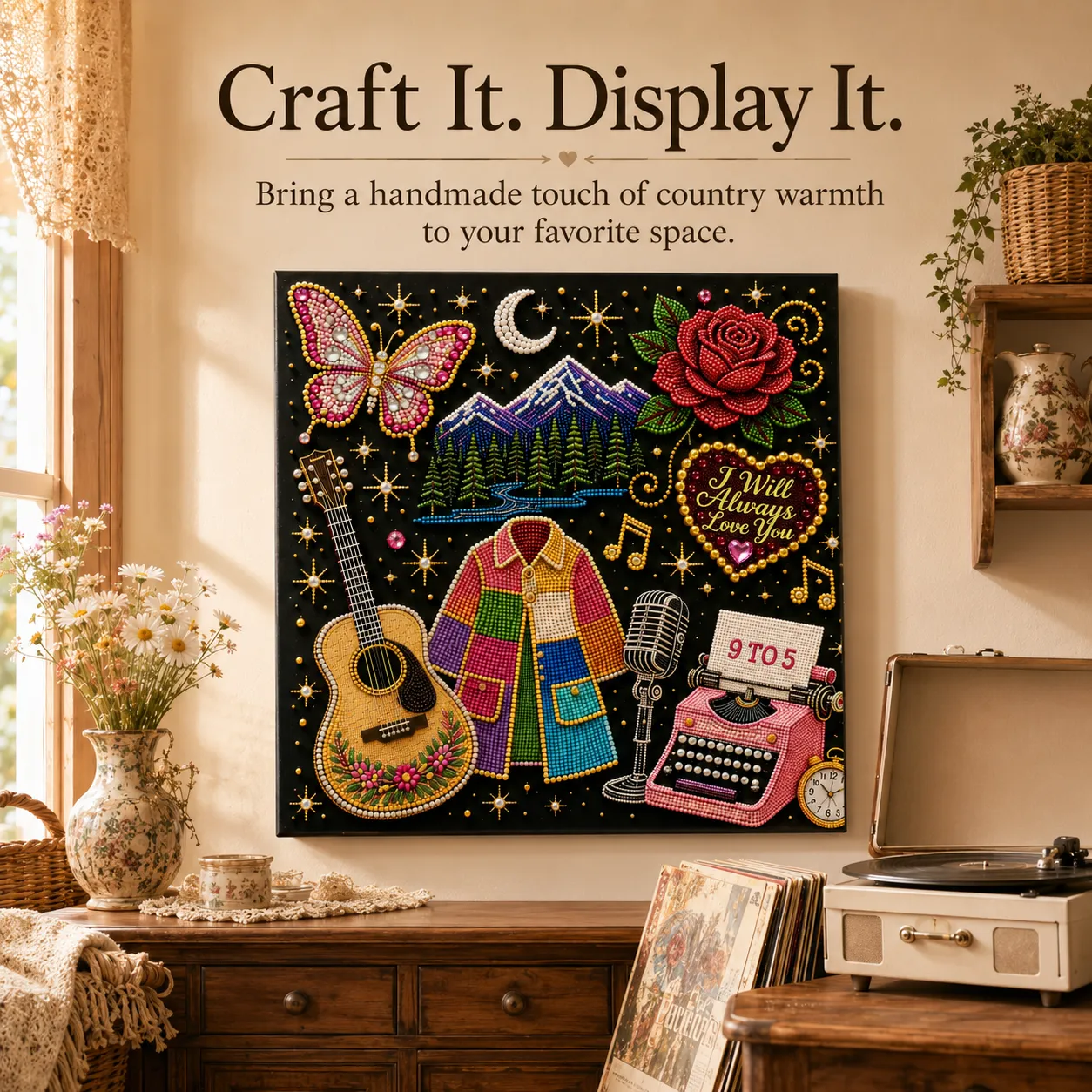 🎤 Premium 3D Pearl Dolly Country Music Tribute Art Kit 