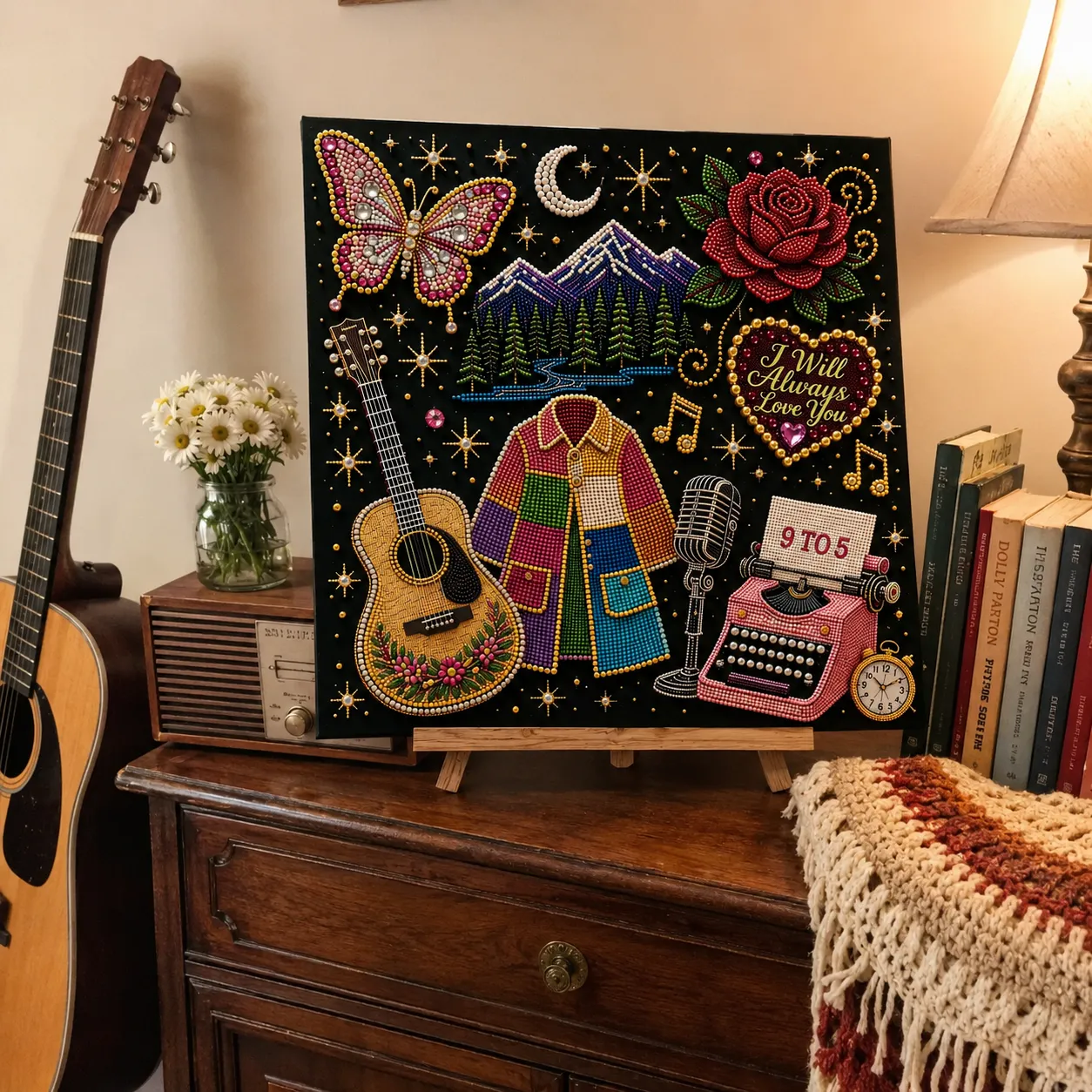 🎤 Premium 3D Pearl Dolly Country Music Tribute Art Kit 