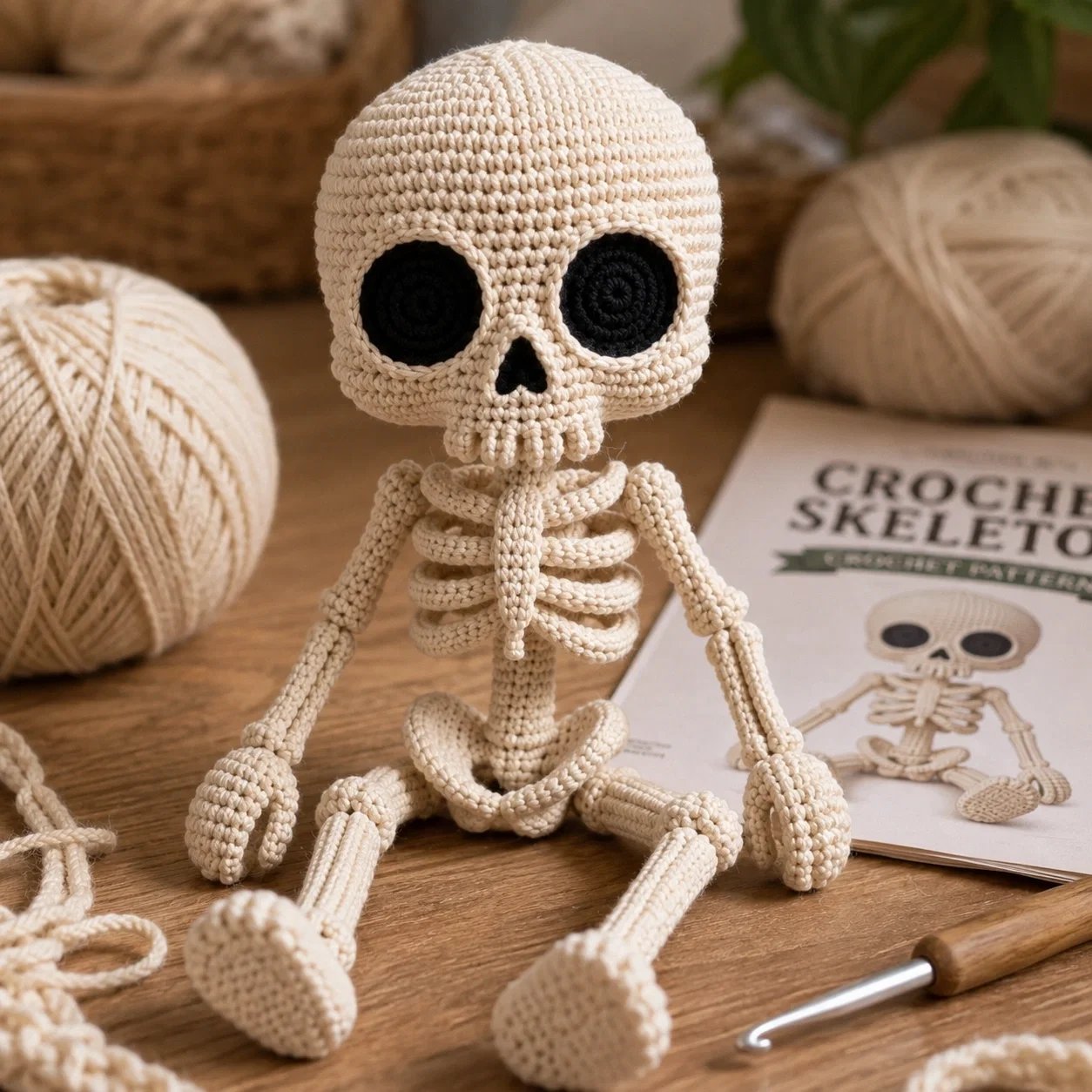 Little Skeleton Amigurumi Crochet - Halloween, 30cm