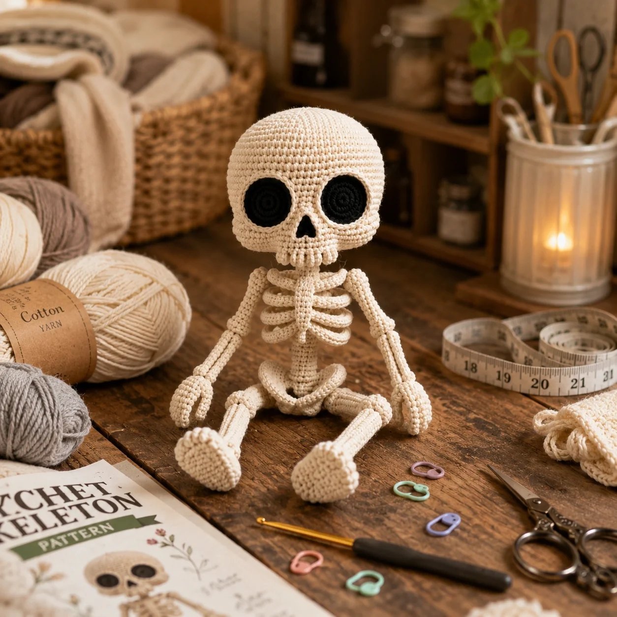 Little Skeleton Amigurumi Crochet - Halloween, 30cm