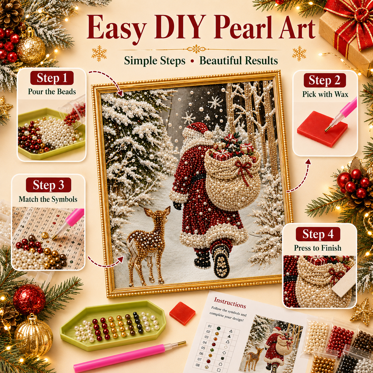 ❄️ CHRISTMAS SALE 60% OFF 🎄 10 Christmas & Nativity 3D Pearl Art DIY Kit ✨