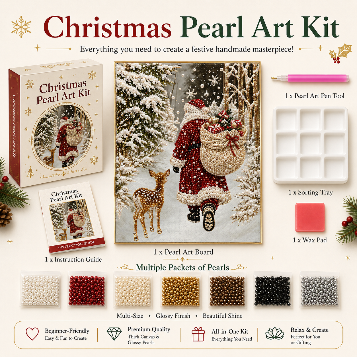 ❄️ CHRISTMAS SALE 60% OFF 🎄 10 Christmas & Nativity 3D Pearl Art DIY Kit ✨