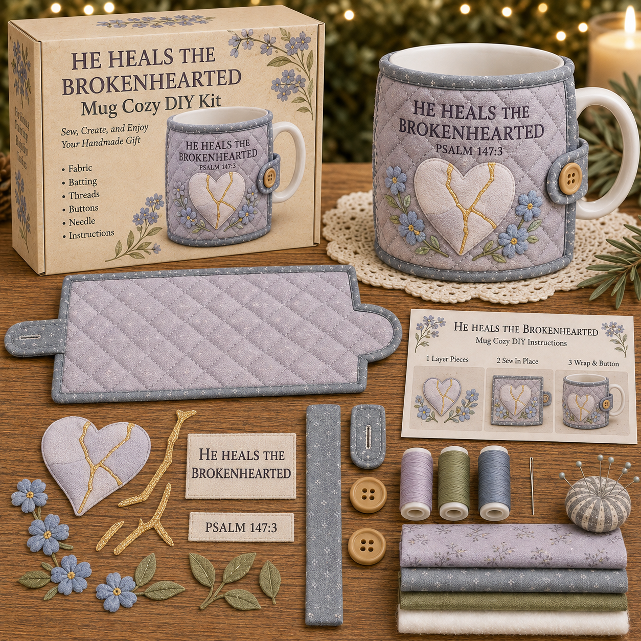  Faith & Scripture Mug Cozy Sewing Kit