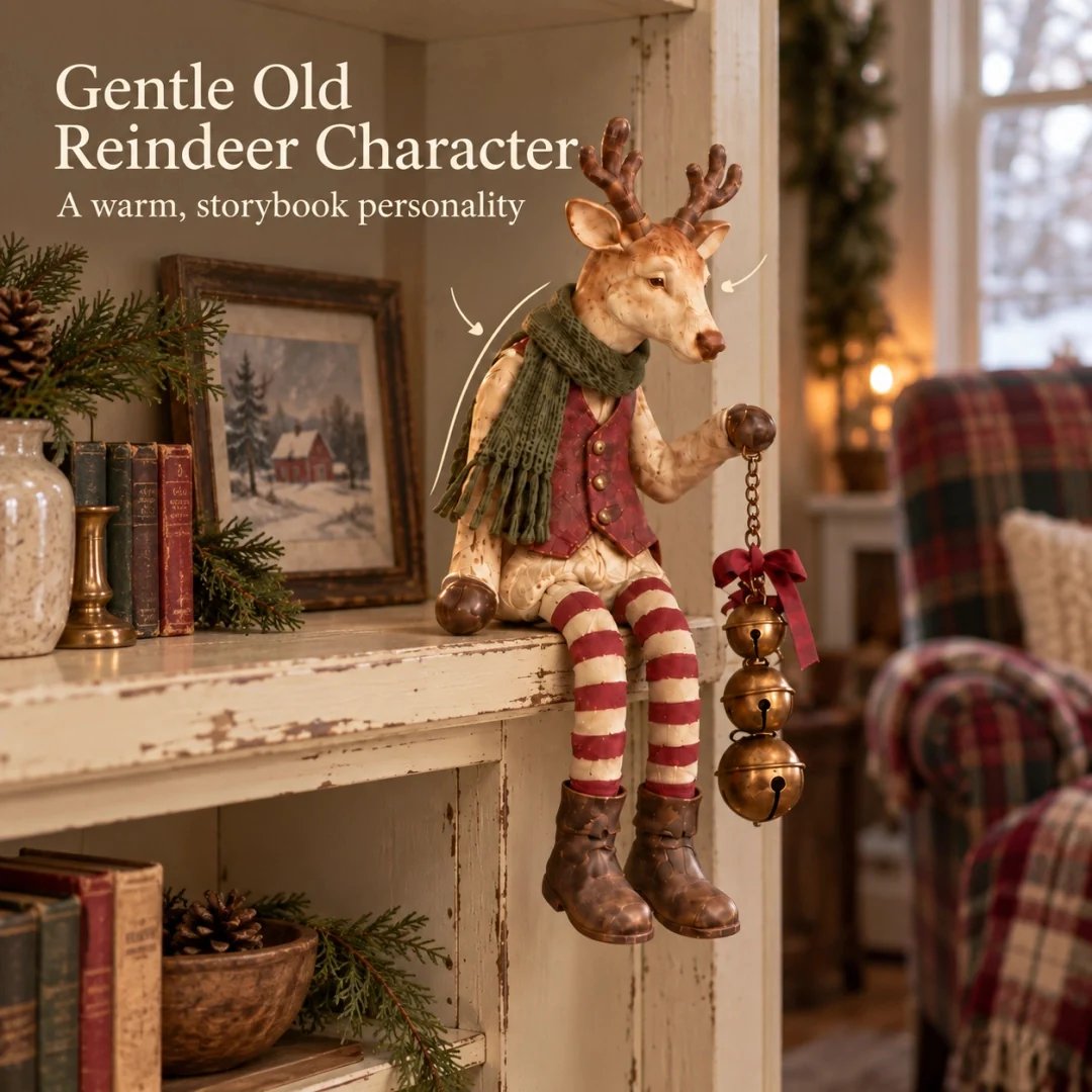Gentle old reindeer Christmas character Gentle old reindeer Christmas character