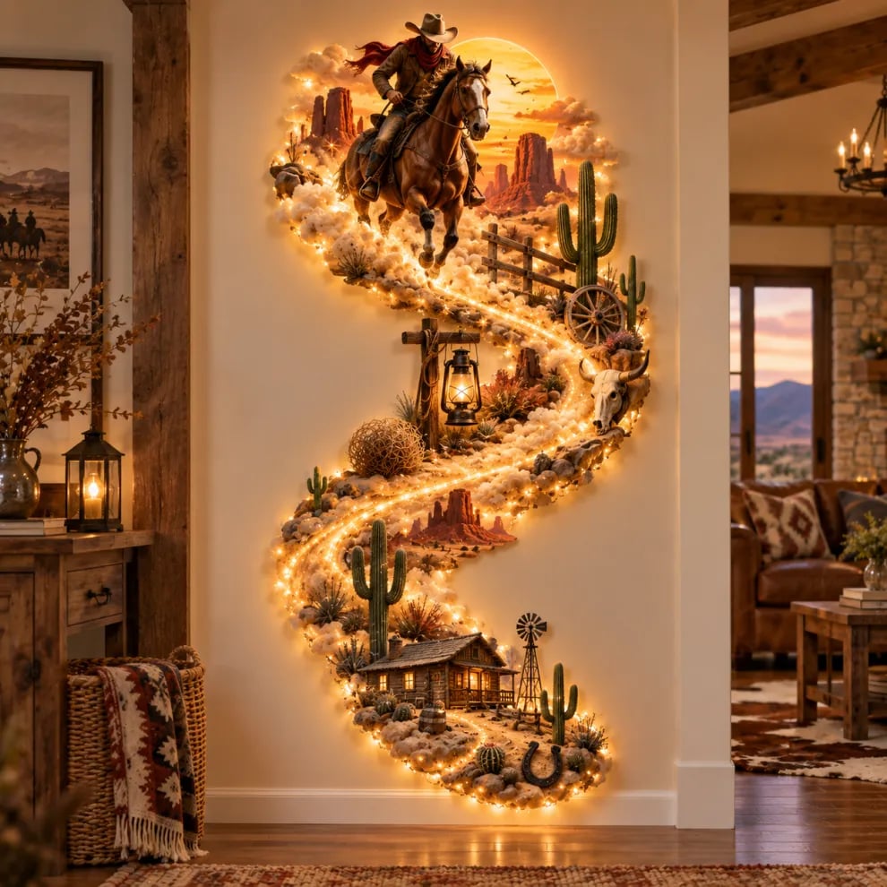 Western Cowboy LED Wall Decor