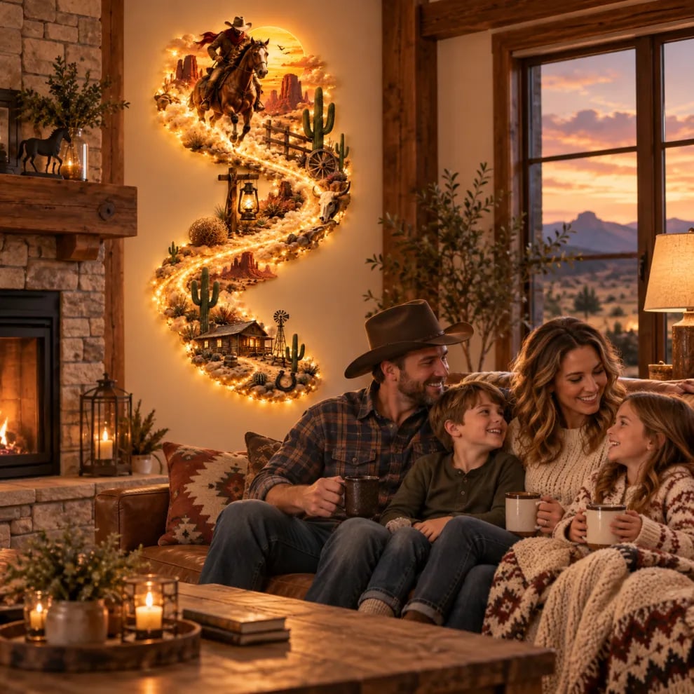 Western Cowboy LED Wall Decor details