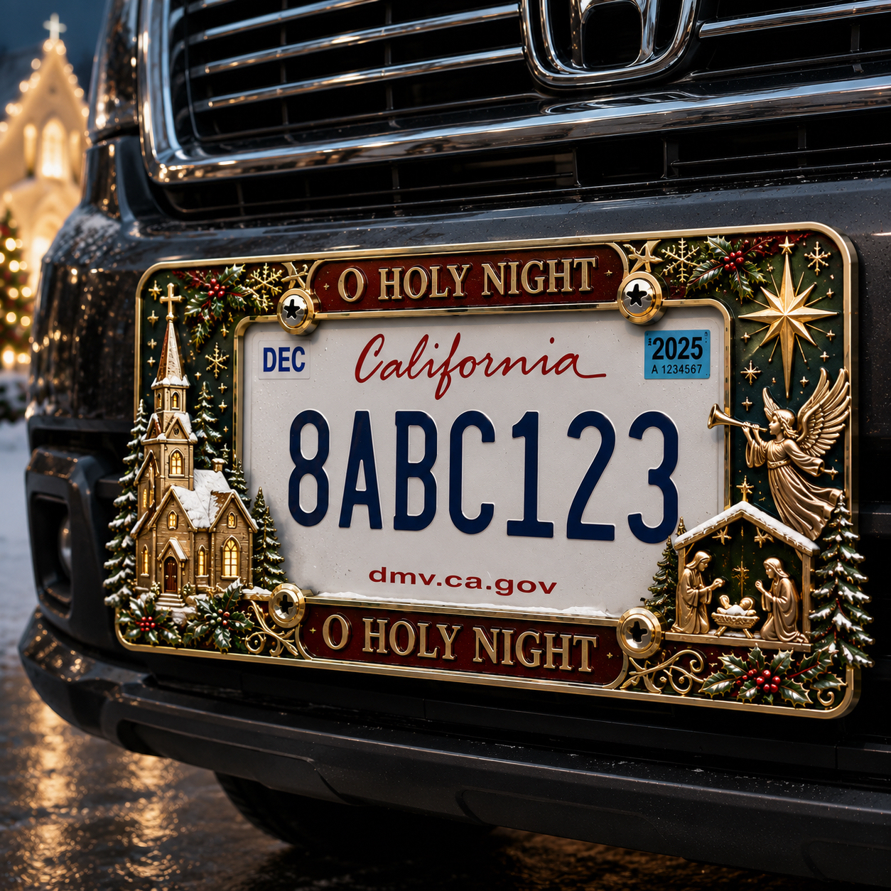 🔥LAST DAY 50% OFF-🎄Christmas License Plate Frame – Festive Style for Every Ride