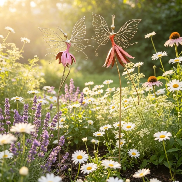 Whimsical Fairy Blossom Garden Stake