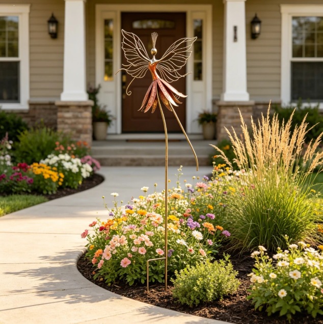 Whimsical Fairy Blossom Garden Stake
