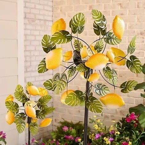 ☀️🌀Outdoors Wind Spinners with Decorative Flowers🌸(Includes bracket)87cm