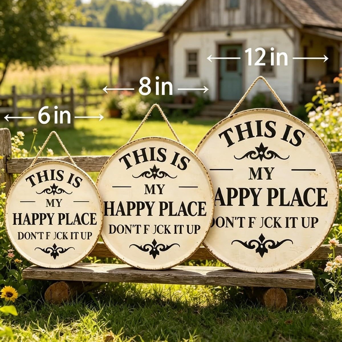 📢📢LAST DAY SALE 50% OFF✨Happy Place – Vintage Statement Metal Sign