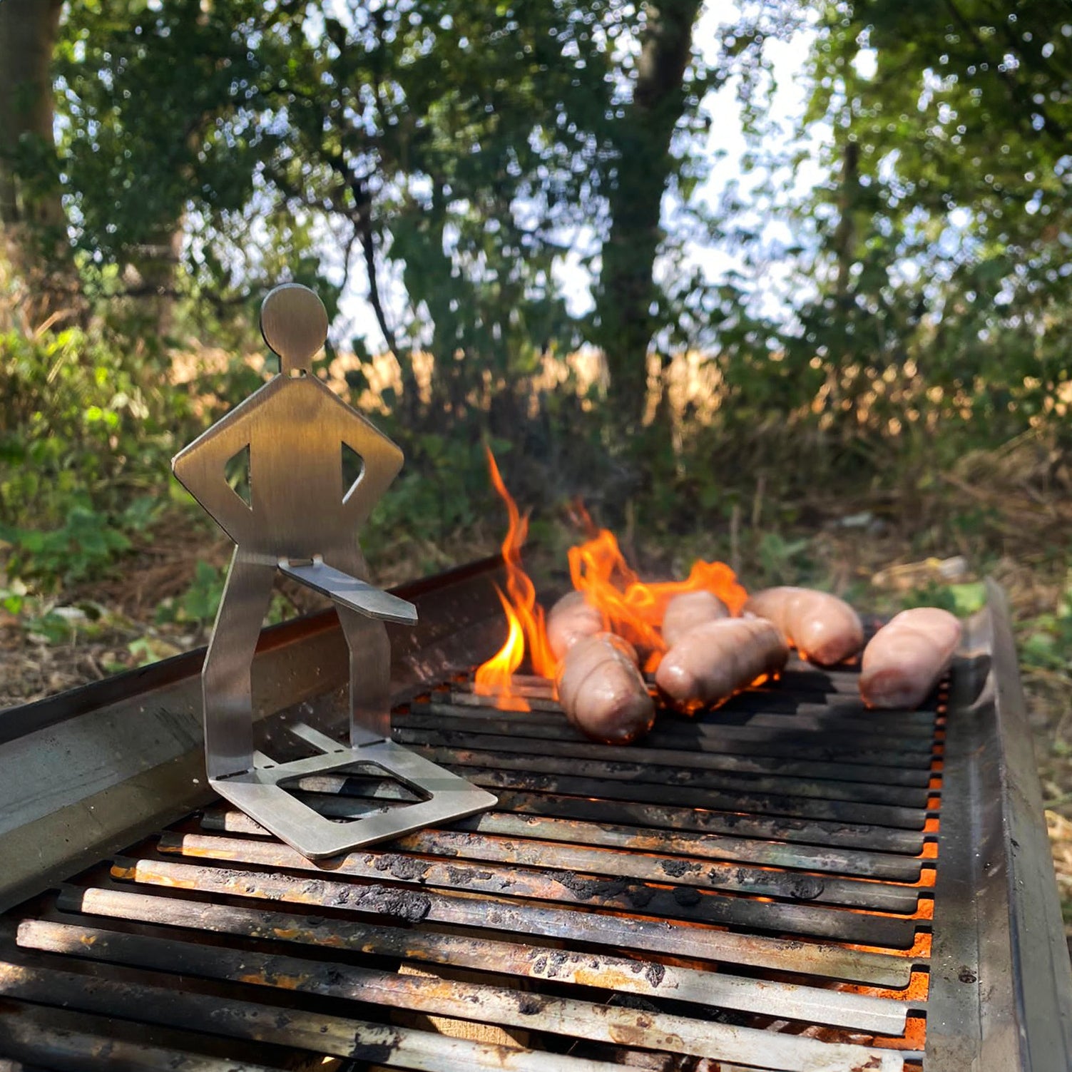 Volcann Stainless Steel BBQ Sausage Holder - Indoor Outdoors