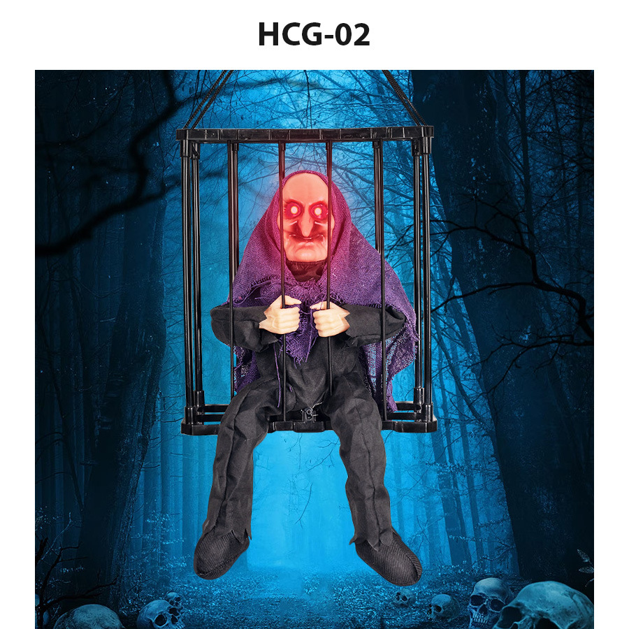 💀 Motion Activated Prisoner Skeleton Halloween Prop – Screaming Jump Scare Decoration With Flashing Red Eyes
