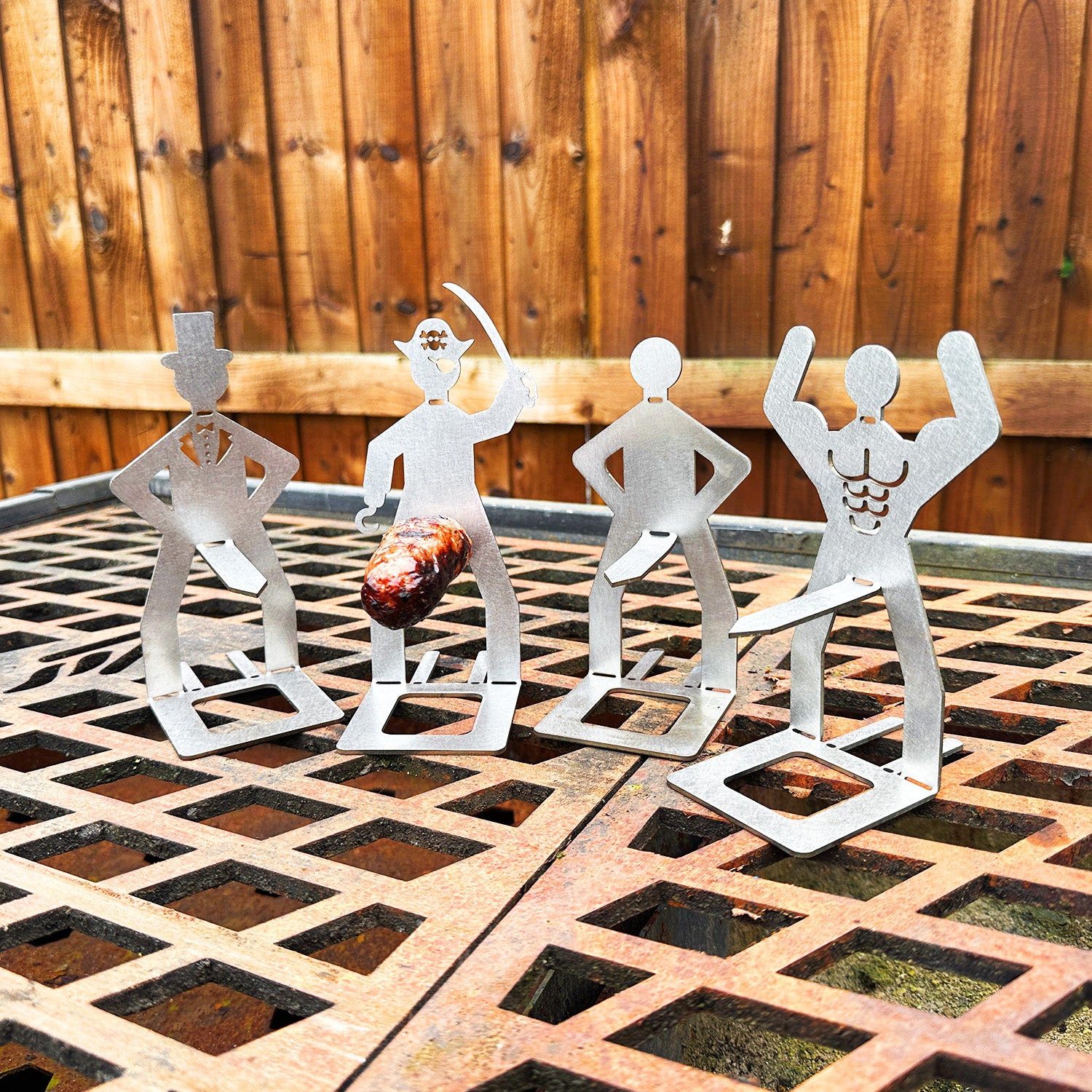 Stainless Steel BBQ Sausage Holder Man (4 Styles Available)