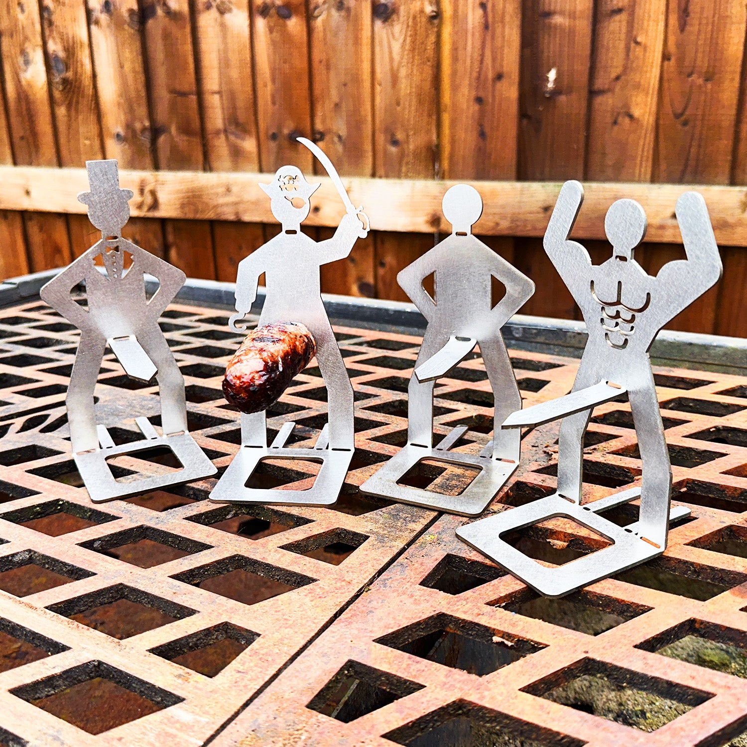 Stainless Steel BBQ Sausage Holder Man (4 Styles Available)