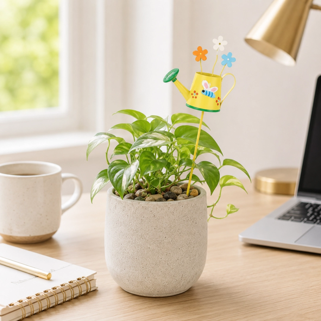 🌼 6-Piece Whimsical Watering Can Plant Stakes