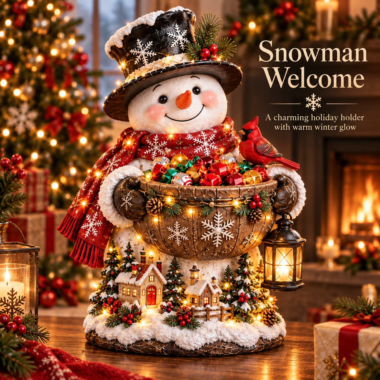 Snowman Christmas candy bowl