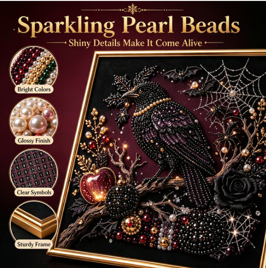 LAST DAY 49% OFF – 🖤 Premium 3D Pearl Dark Gothic Diamond Painting Art Kit | Luxury Flocked Canvas with Scratch-Resistant Non-Fading Pearl Beads DIY Dark Academia Decor 💀🕯️✨ $ 19.98   $ 39.17 save 49%