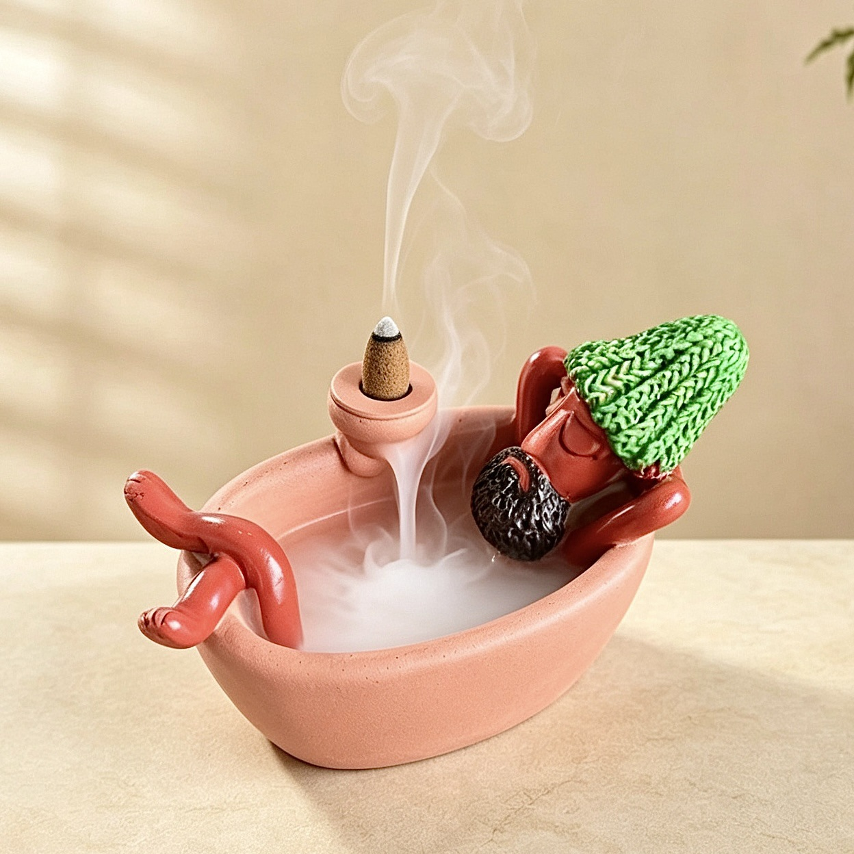 🎉 Lazy Bath Man Incense Burner 🛁🧘