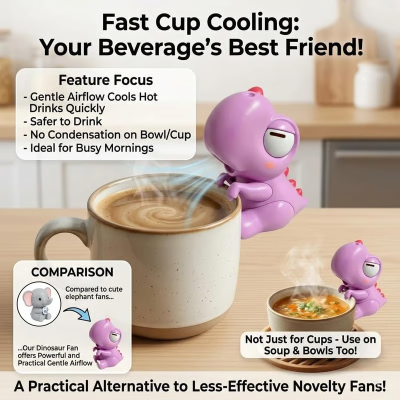 Cute Food Cooling Fan - Clip-On Meal Cooler For Hot Noodles & Meals