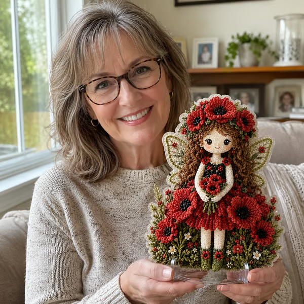 🔥 LAST DAY 49% OFF – 🌸🧚‍♀️ Flower Fairy 3D Fabric Poke Art Kit | No-Sew Fluffy Fabric Craft with Raised Floral Texture & Display-Ready Fairy Decor ✨