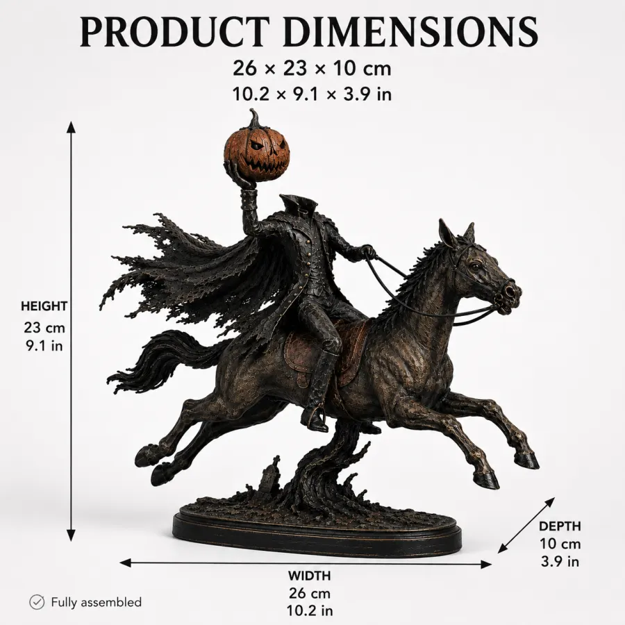 Lighted Headless Horseman Statue