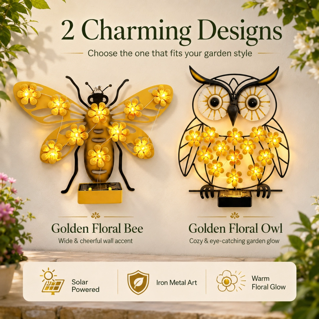Solar Bloom Metal Garden Wall Light 🌞🌼