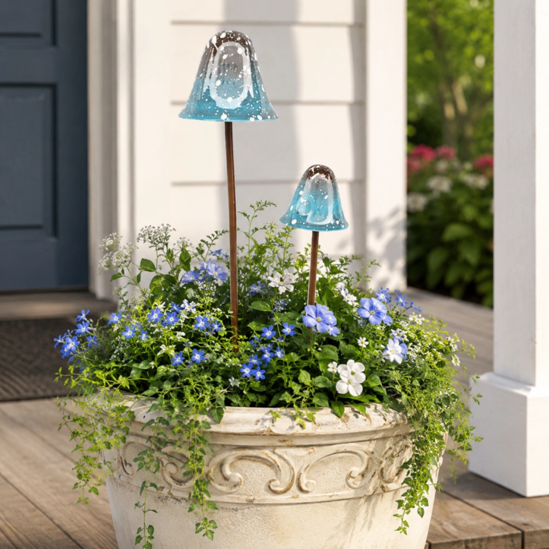 🍄Metal Mushroom Garden StakesMushroom--Whimsical Outdoor Fairy Garden Décor
