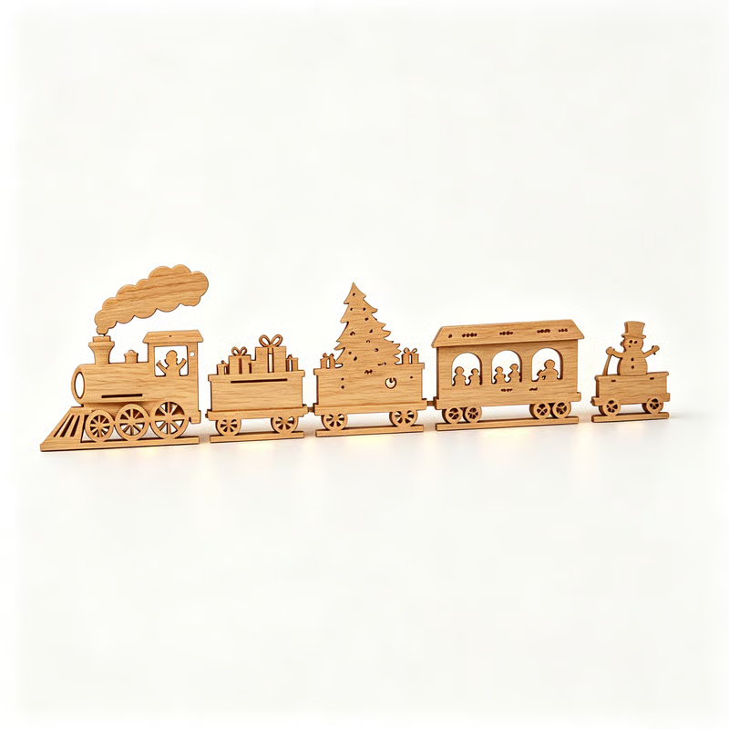 🎄Christmas Wooden Train LED Backlit Wall Light ✨Vintage Xmas Train Silhouette Wall Decor, Warm Glow Holiday Wall Sign, Christmas Home & Party Decoration Gift