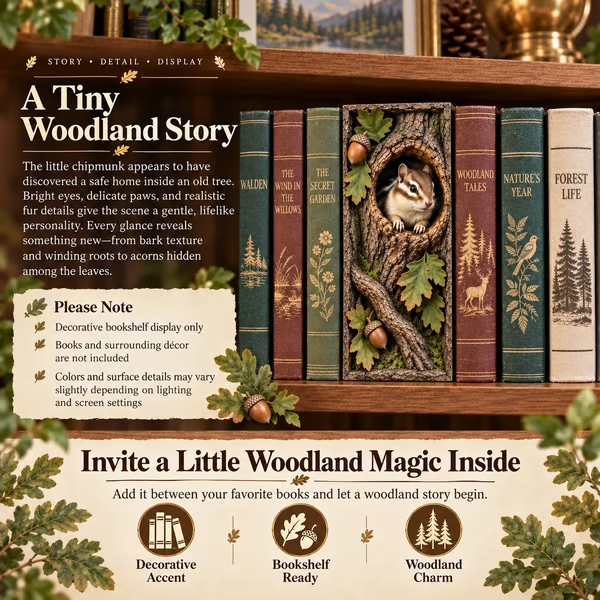 🔥 📚Woodland Chipmunk Book Nook