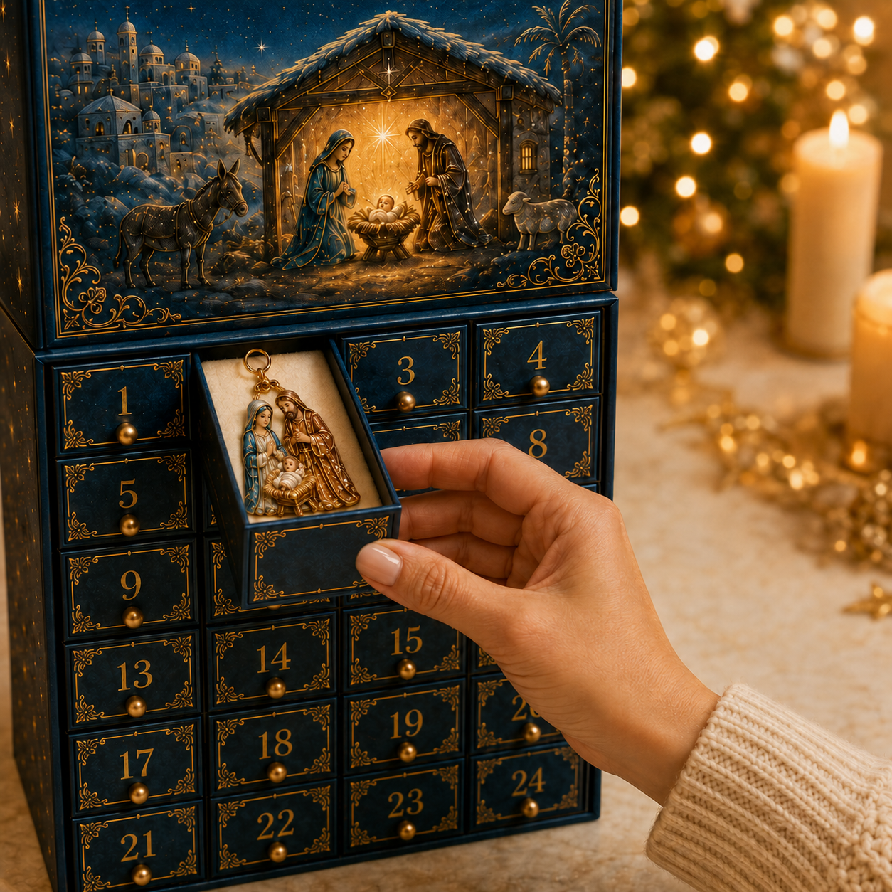 2026 Nativity Story Advent Calendar – 24-Day Christmas Countdown Ornament Set