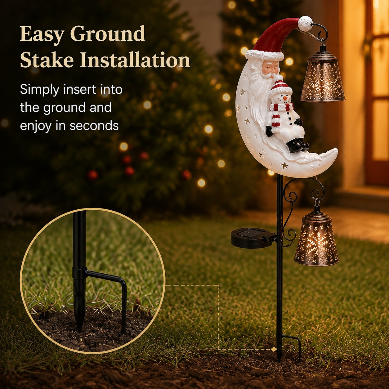 🔥Last Day 50% OFF🔔 Christmas Moon Solar Stake Light