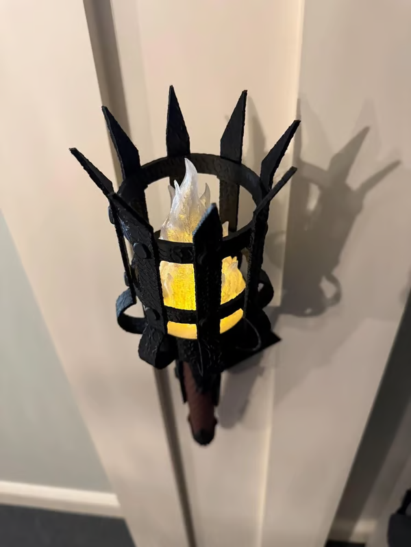 Medieval Torch Wall Sconce: Battery LED Realistic Candle Light with Remote