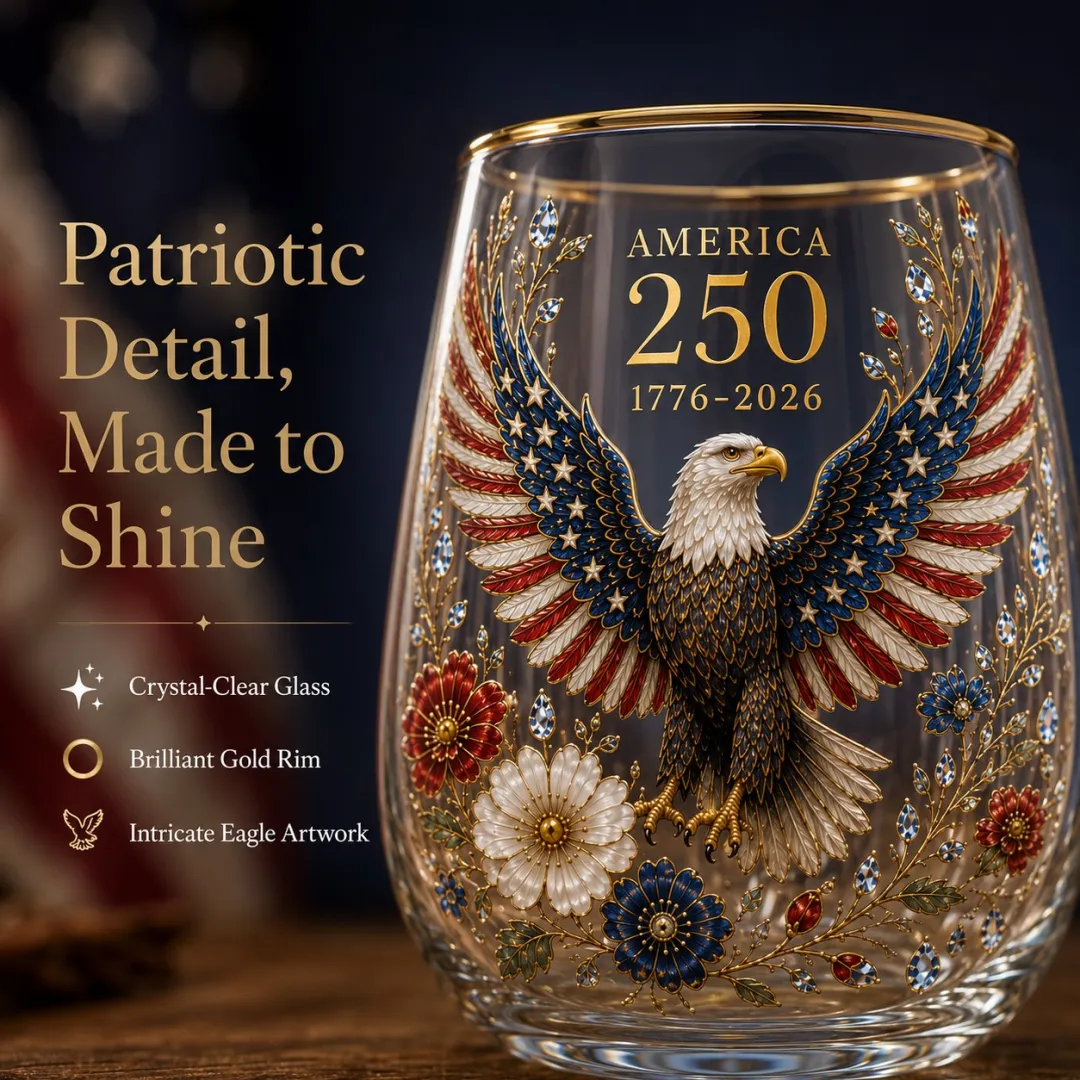America 250 Eagle Glass Tumbler