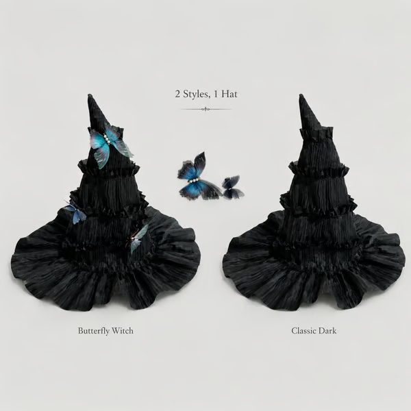 🖤 Gothic Butterfly Witch Hat