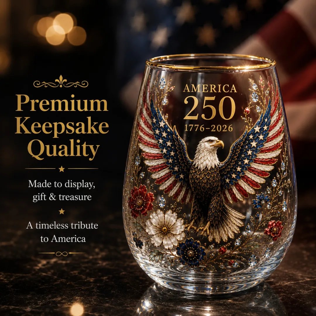 America 250 Eagle Glass Tumbler