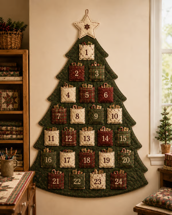 🔥HOT SALE🔥Last Day 49% OFF - 🎄✨DIY 24-Pocket Fabric Christmas Advent Tree Kit(📦 Buy 2 Free Shipping)