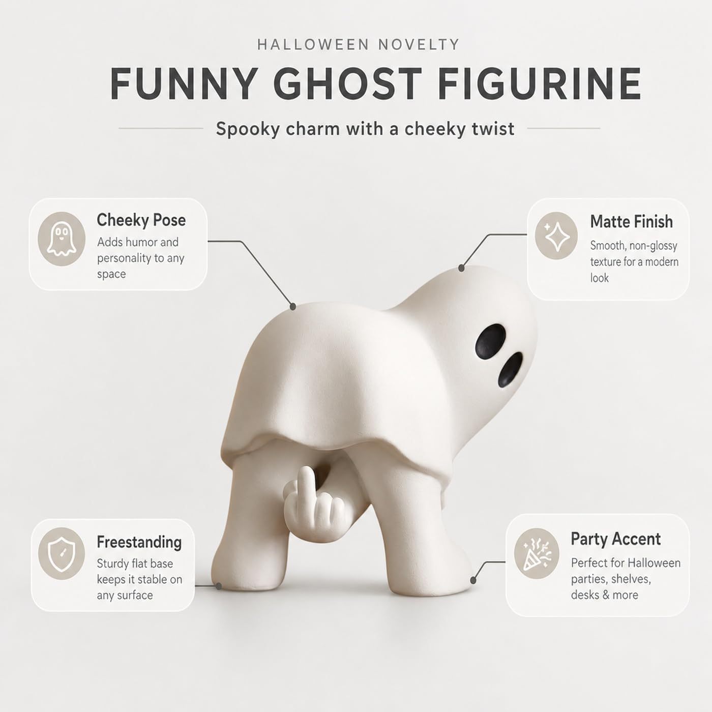 Funny Middle Finger Ghost Ornament
