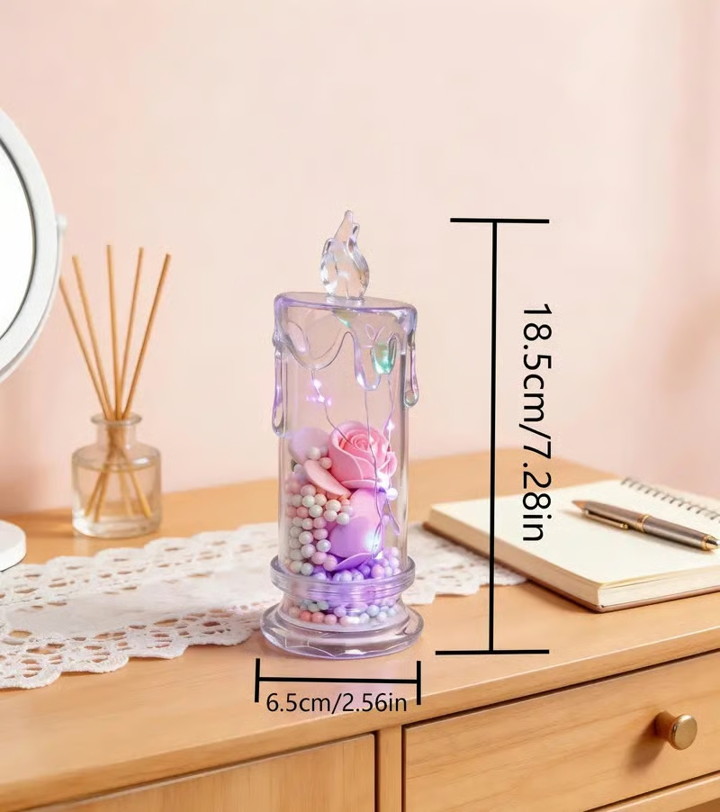 🔥HOT SALE 49% OFF🌹Realistic Rose Candle Lights — Battery-Powered, Smoke-Free LED Roses for Home Decor, Weddings, Parties & Gifts ✨